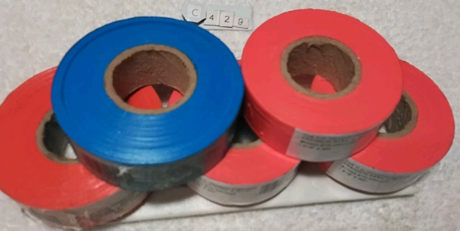 5PC CH HANSON 1-3/16"×300' ASSORTED COLORS FLAGGING TAPE