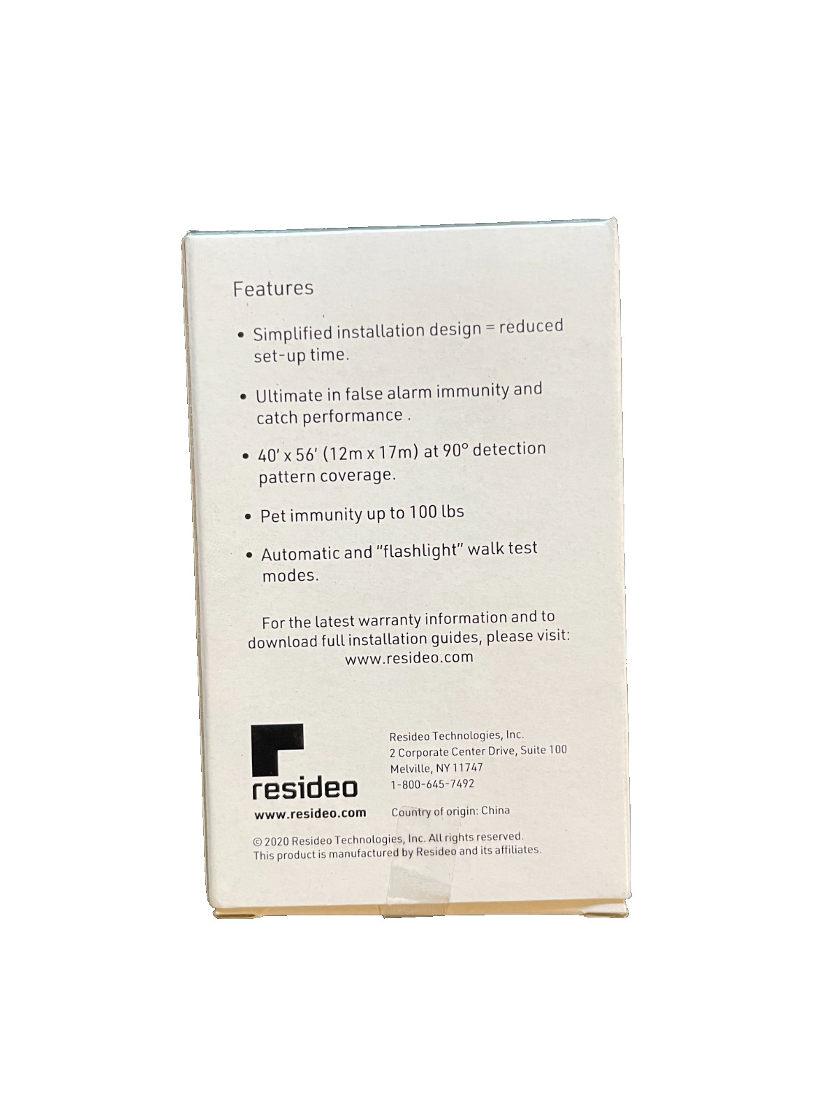 Resideo DT8035V Hardwired Dual Tech Motion Sensor White Color