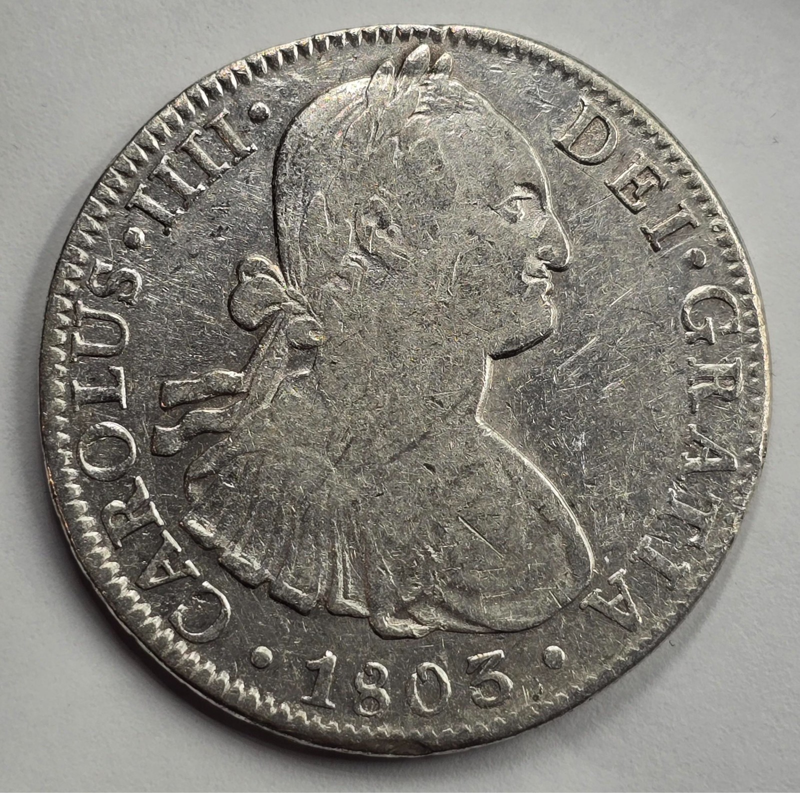 MEXICO 8 REALES SILVER COIN CAROLUS IIII 1803