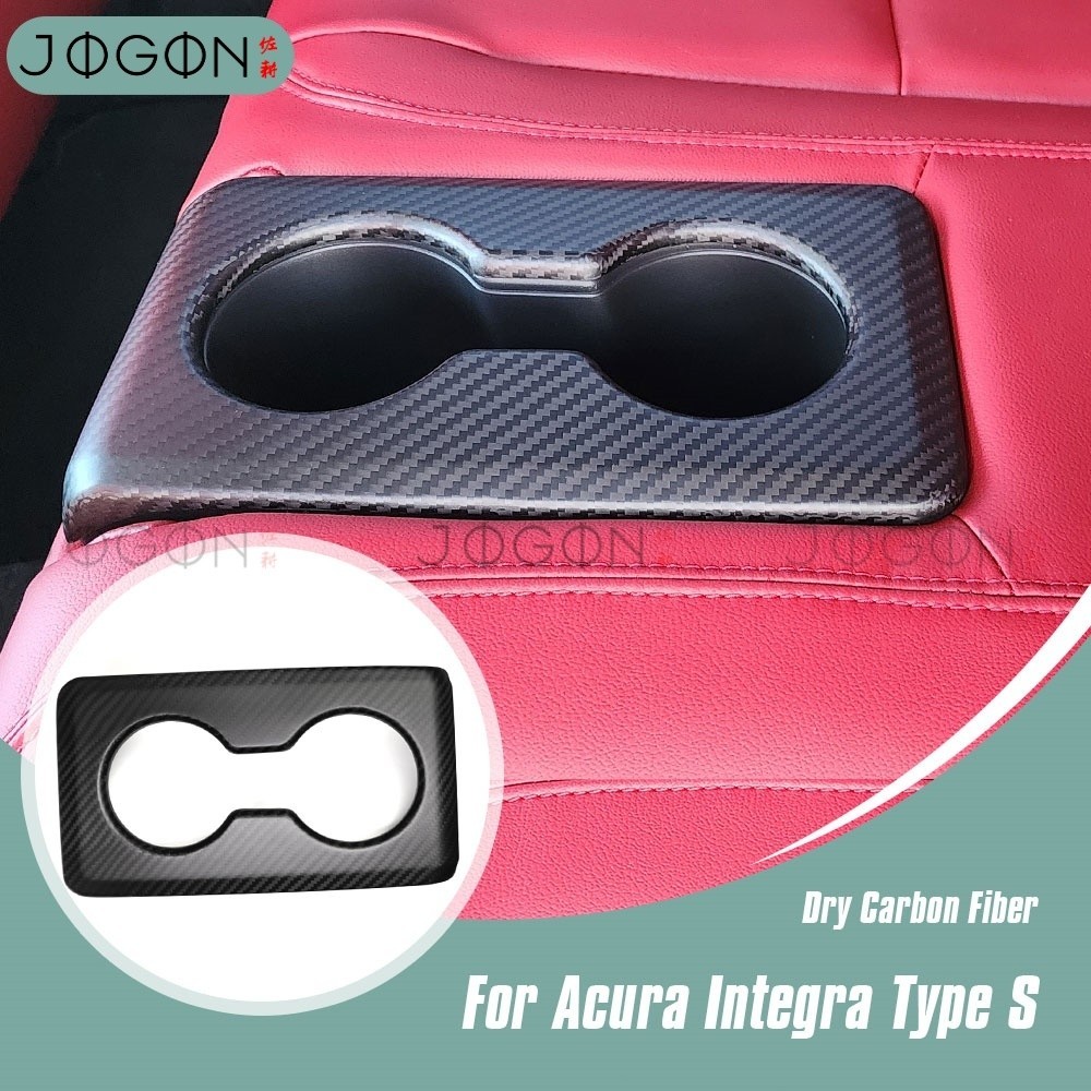 Matte Carbon Rear Seat Cup Holder Cover Decor For Acura Integra Type S 2023-2025