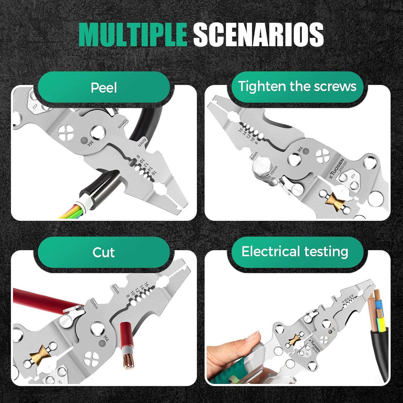 High Quality Multi-Functional Fold Wire Stripper Scissor Electrical Test Tool