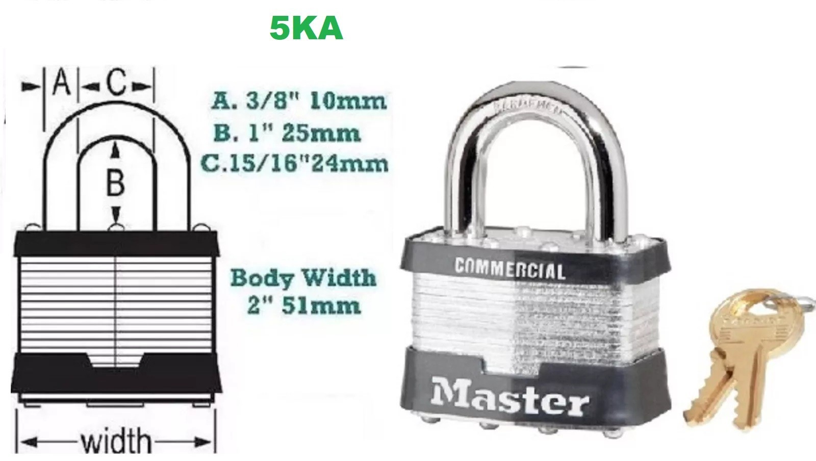 new Master Locks 5KA A136 quantity of 2 keyed alike
