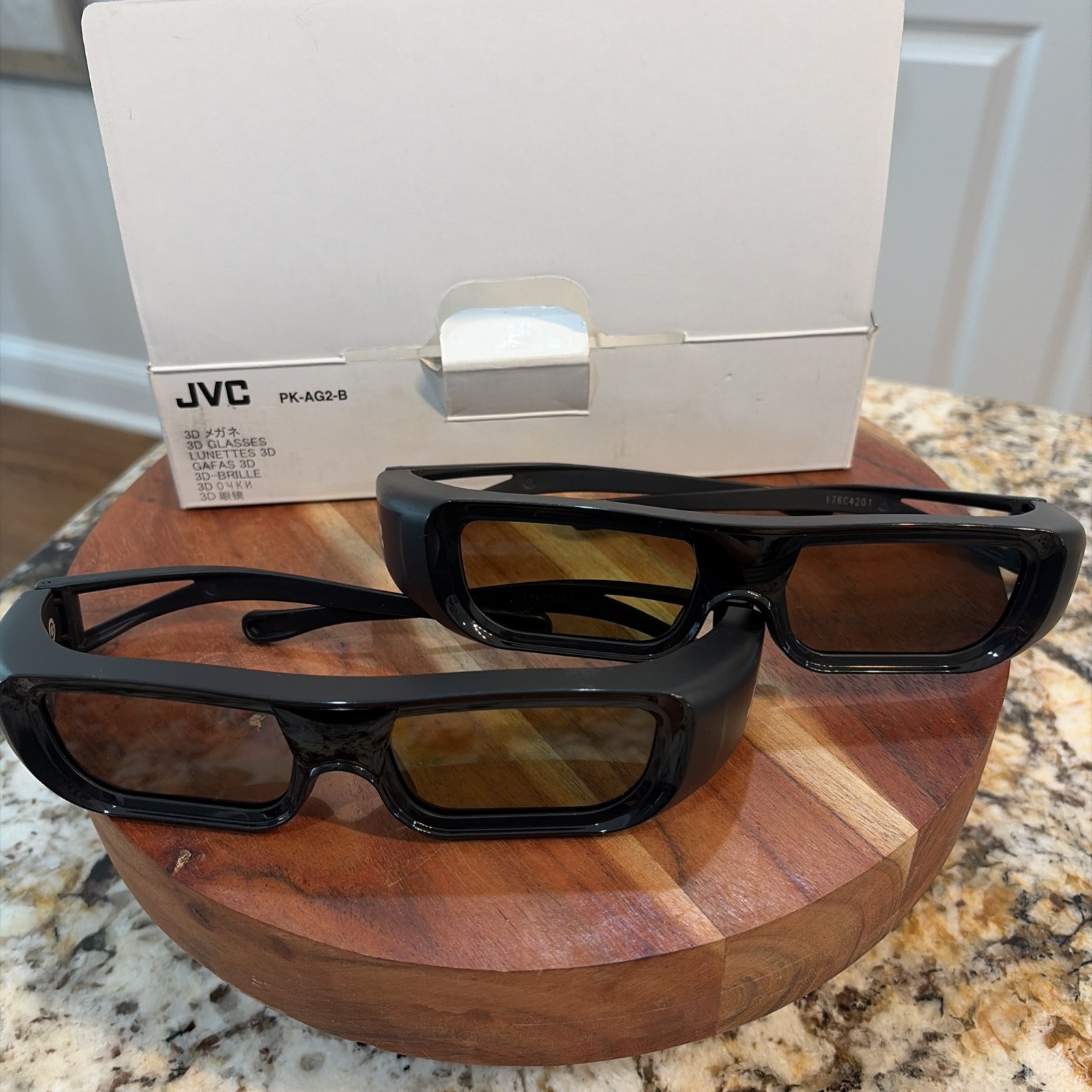 Set Of 2, JVC PK-AG2 3D Glasses, With 1 Box