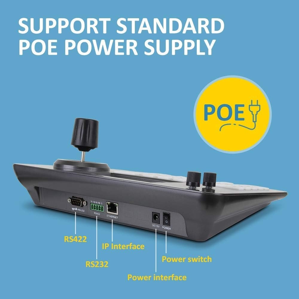 PTZ Controller Camera Controller POE Network 4D Joystick Decoding Keyboard In...