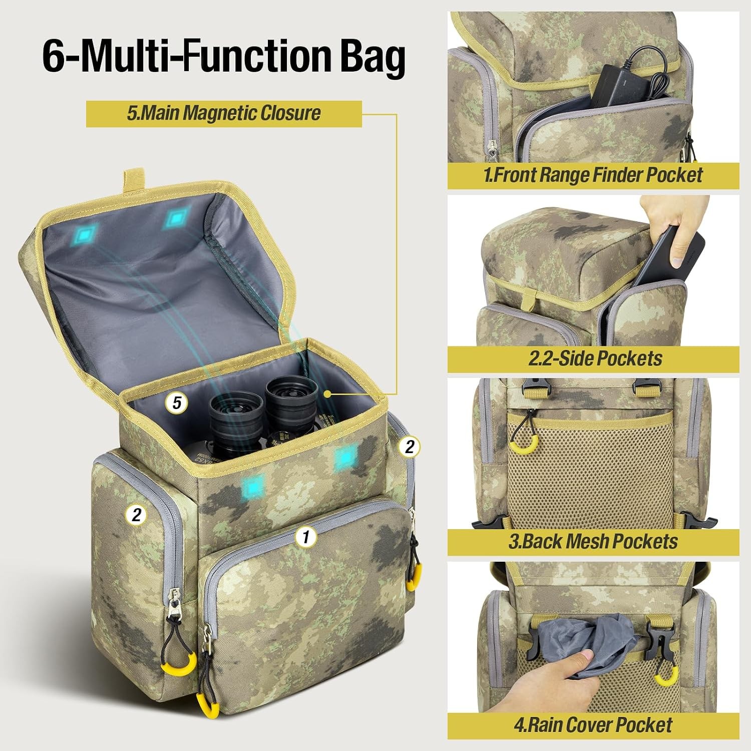 Binocular Harness Chest Pack - Lightweight Binocular Case with Rangefinder Pouch