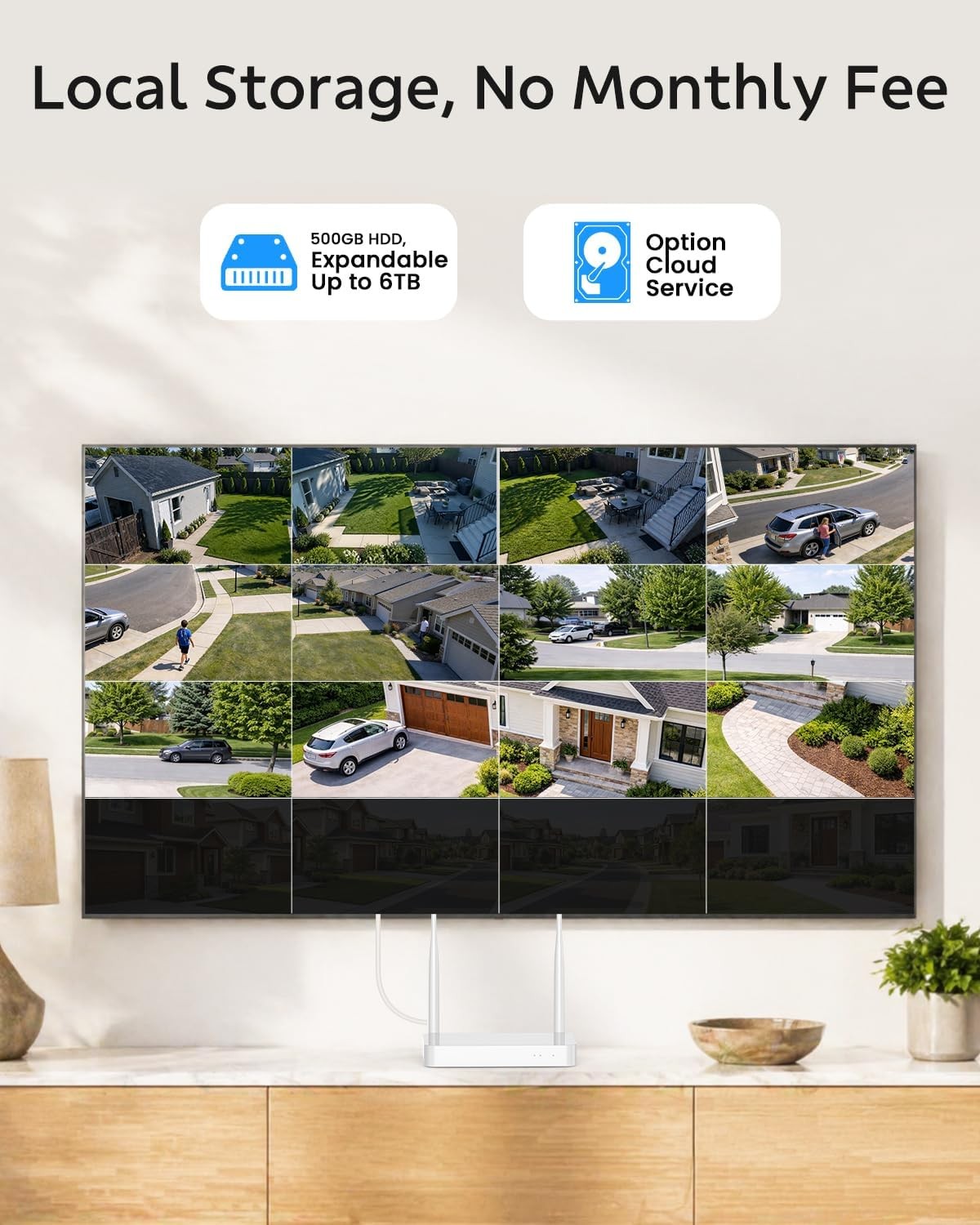 Home Security Camera System 10CH Wireless 3K Outdoor Auto Tracking Triple Lens