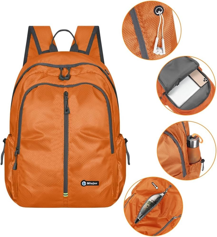 Lightweight Packable Foldable Backpack, Hiking backpack,Travel Backpack Orange