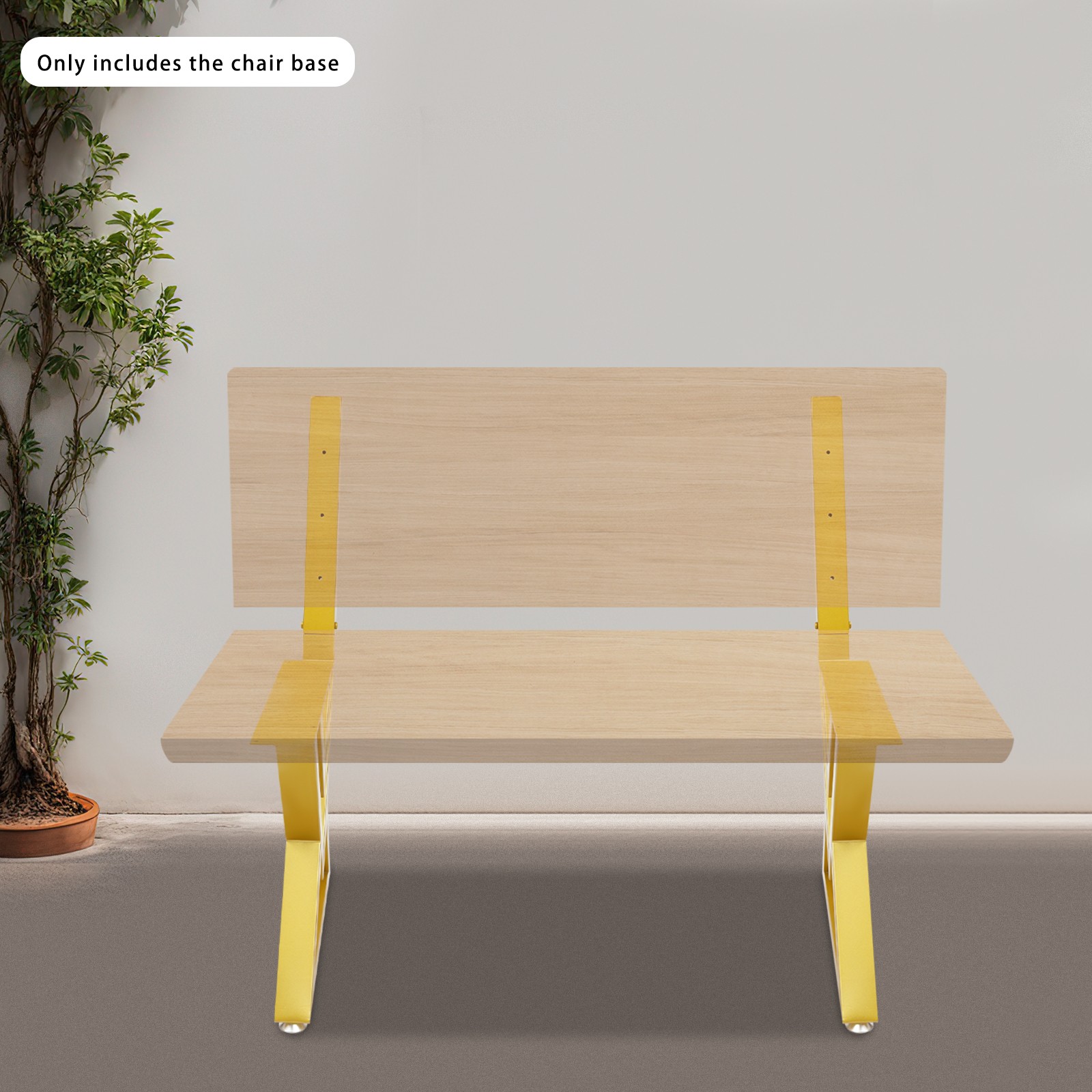 Set of 2 Bench Legs, Metal Bench Legs, Bench Legs with Backrest Bracket