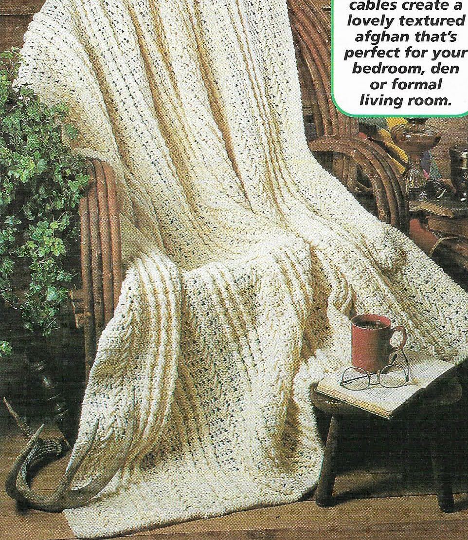ARAN ELEGANCE AFGHAN HOME DECOR DIGEST SIZE CROCHET PATTERN INSTRUCTIONS