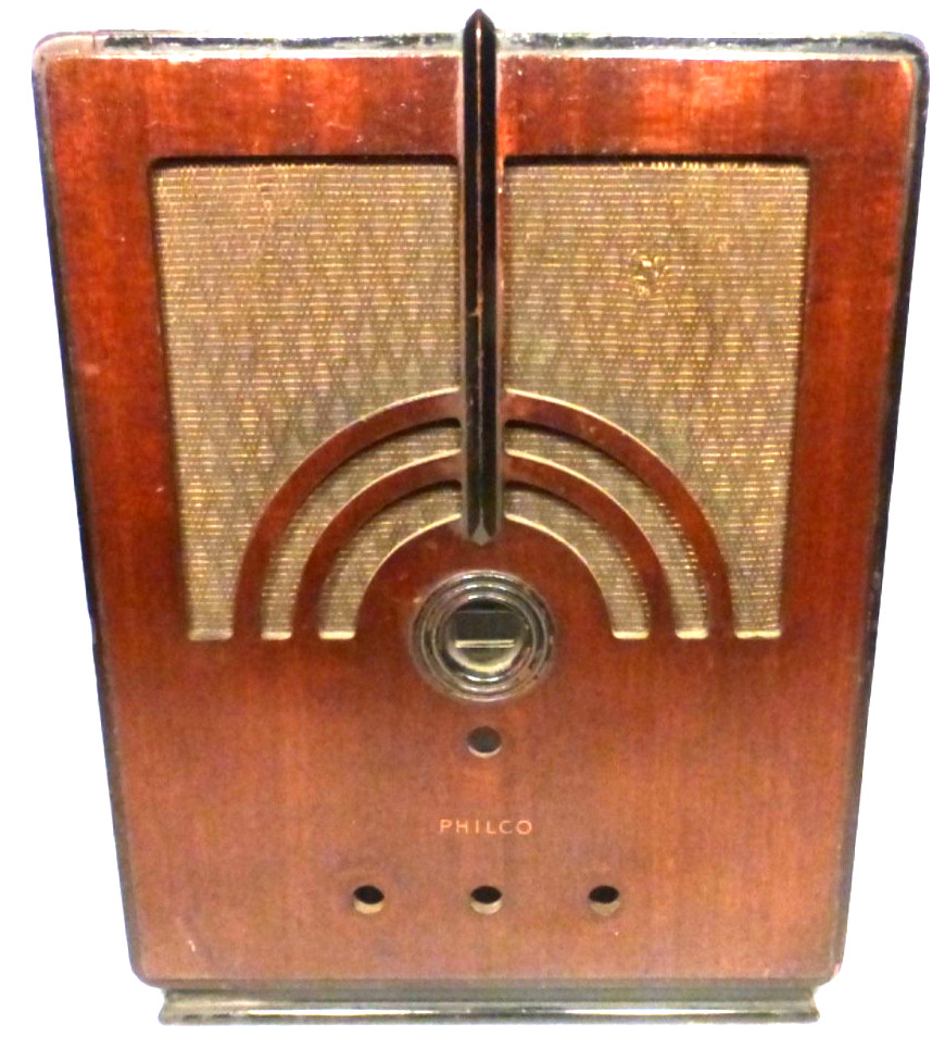 vIntage PHILCO 66 TOMBSTONE:  WOOD SHELL  17". X. 13". X.  9"