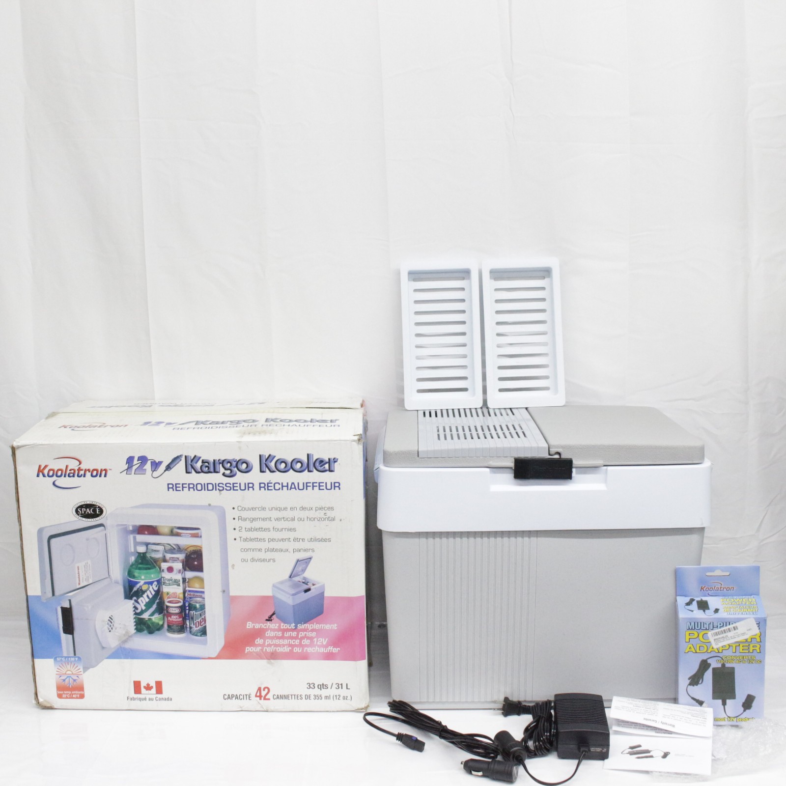 Koolatron Portable Car Cooler Warmer Iceless 12V 33 Quart 31 L White
