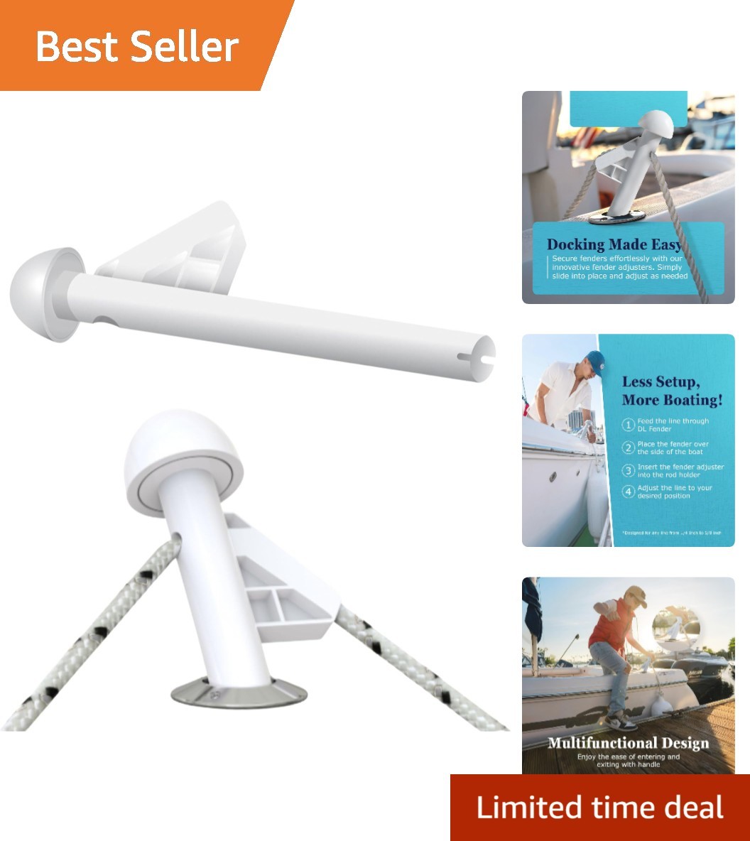 Universal Deck Mount Fender Rod Holder - Simplify Your Boating Experience Today