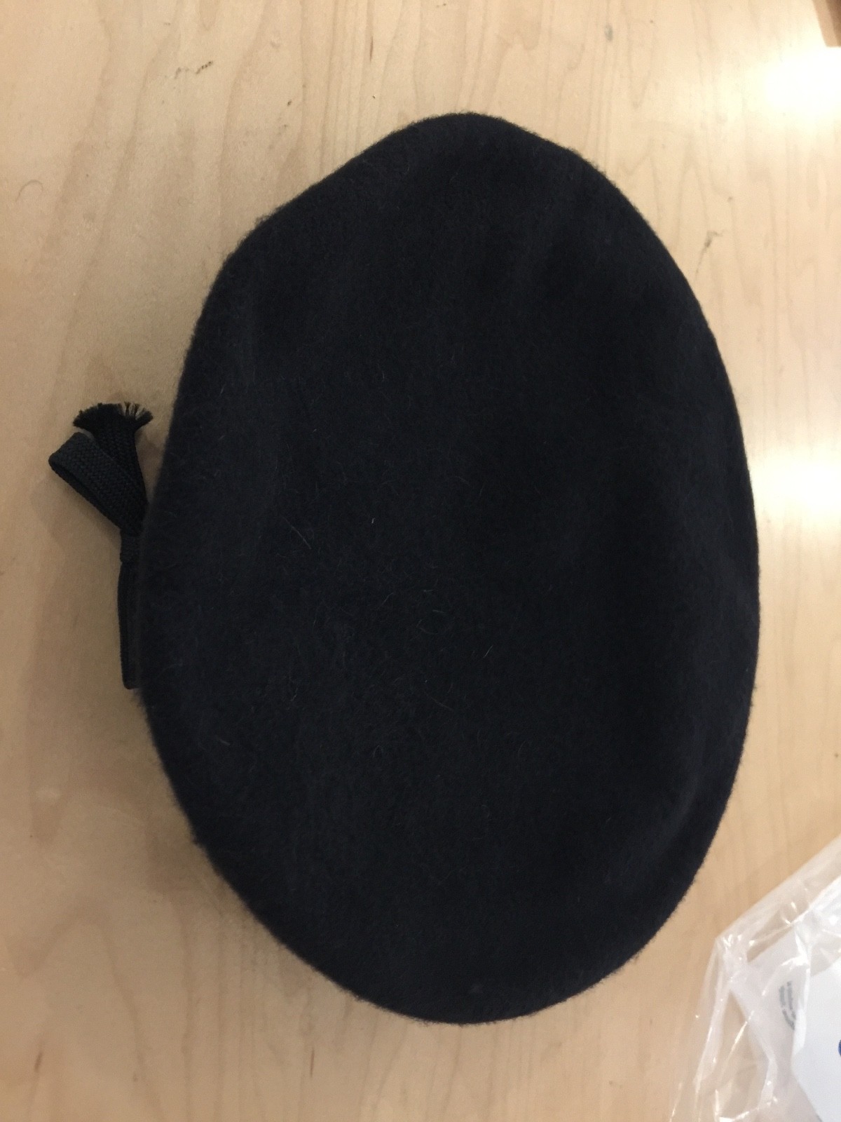 us army wool beret, black, new old stock, us made 7 1/2,2003