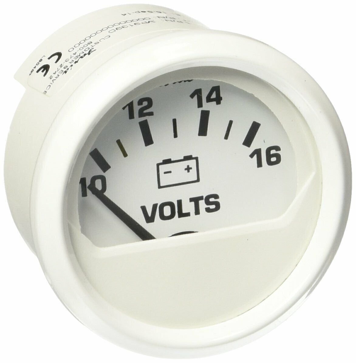 Faria Dress 2" Voltmeter Boat 10-16 VDC Perimeter Lighted White Dial F13120