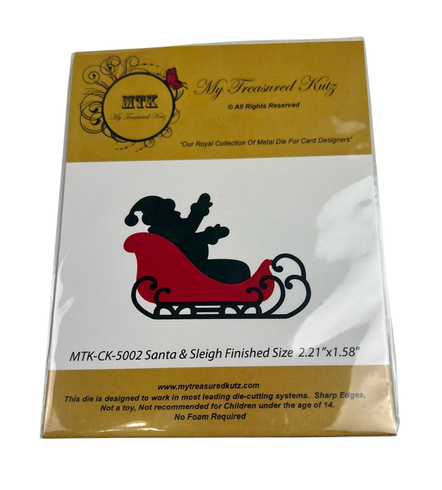 My Treasured Kutz Metal Die Santa & Sleigh MTK-CK-5002 New In Package