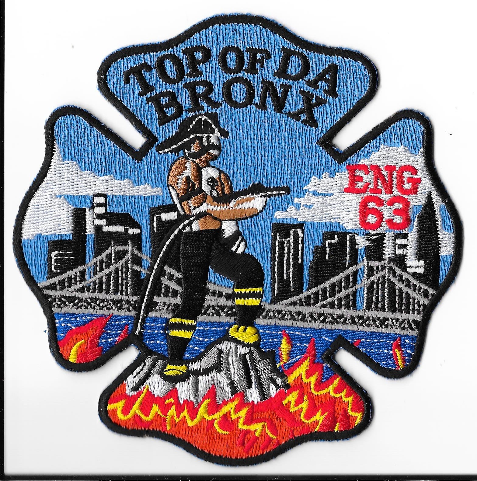 New York Fire Department (FDNY) Engine 63 "Top of Da Bronx" Patch V2