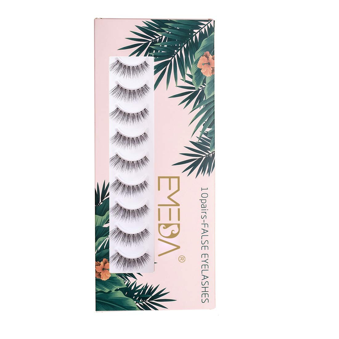 EMEDA False Eyelashes Natural Lashes Wispy 0.01mm 1 pair (Pack of 1), Black