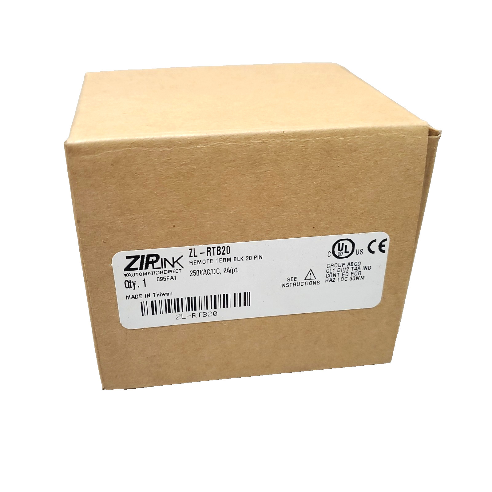 Automation Direct Ziplink ZL-RTB20 Remote 20-Pin Terminal Block 250V-AC/DC, 2A