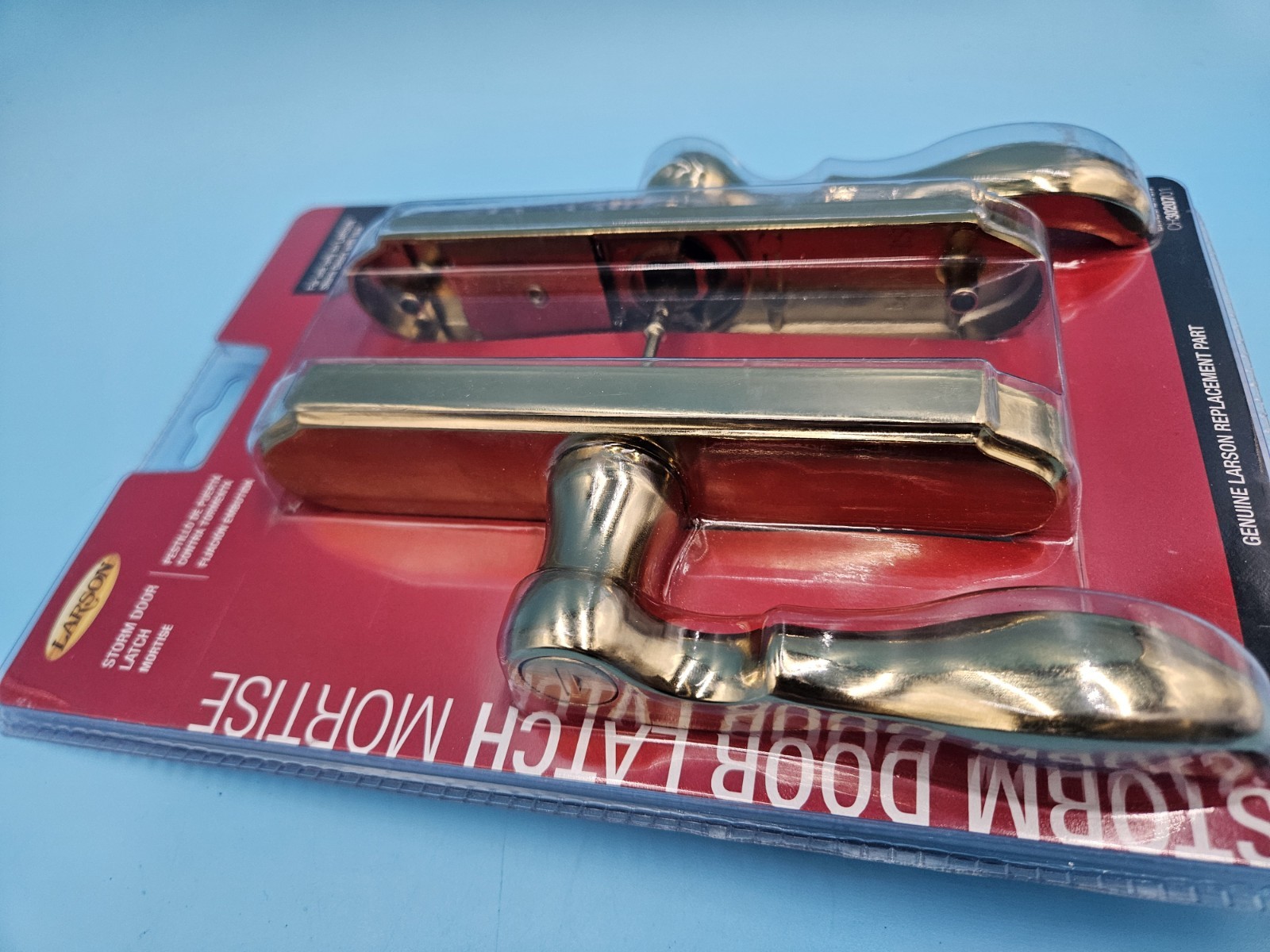 Larson Keyed Mortise Storm Door Latch Handle Set Polished Brass CH3020701