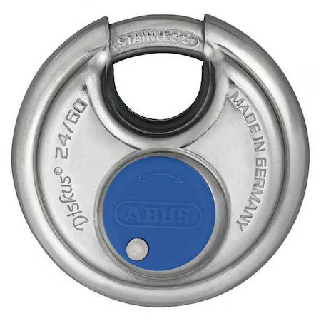 Abus 24Ib/60 Kd Padlock, Keyed Different, Partially Hidden Shackle, Disc