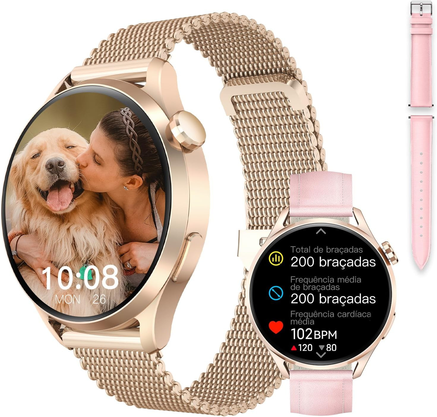 Lora Reno 3 Smart Watch, 1.5" AMOLED Display, GPS, Bluetooth Calling, 178+ Sport