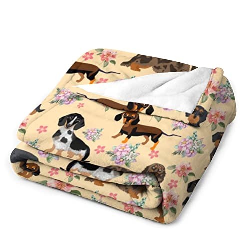 Soft Throw Blanket 80"X60" Lightweight Flannel 80"x60" Dachshund Sausage Dogs
