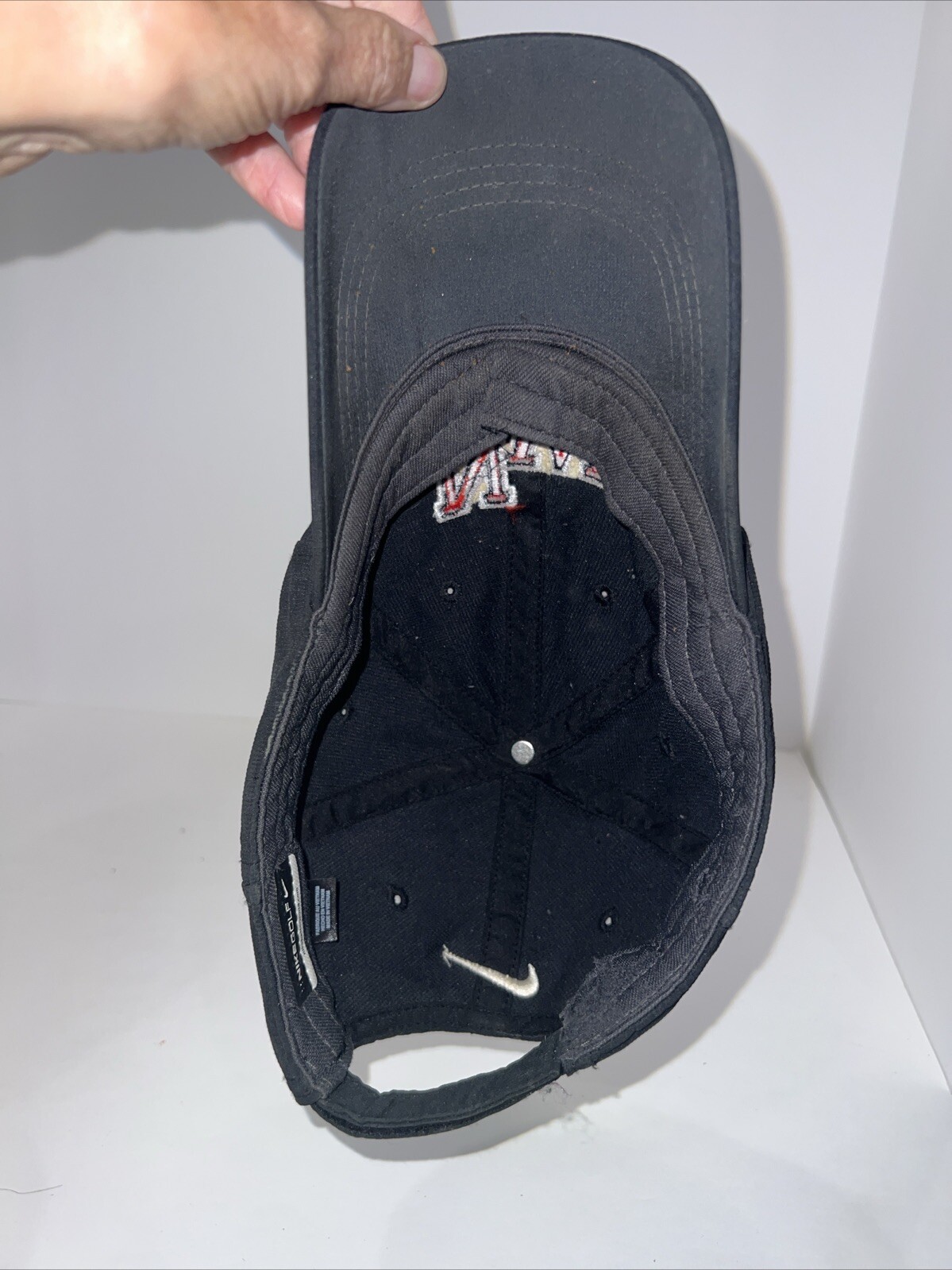 Nike Golf NW Northwestern in Red White on Black Polyester Hat Cap Polyester