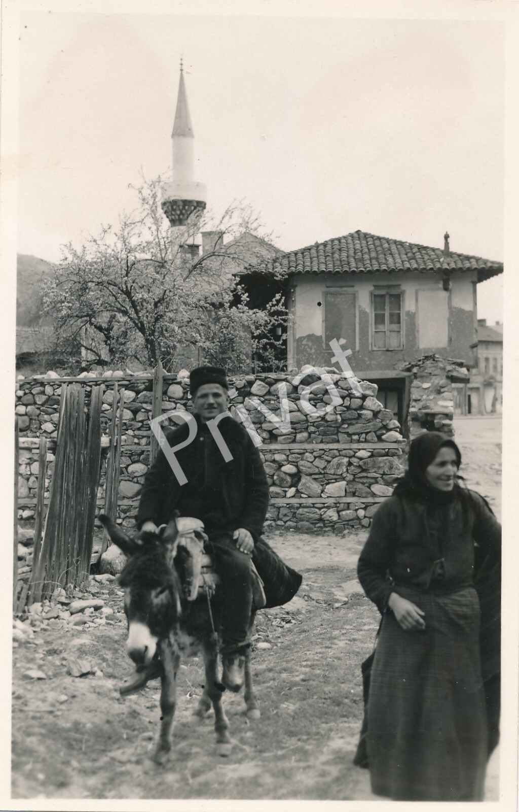 PhotoPK WK II Wehrmacht Advance Minaret Farmer Donkey Gramata Balkan K1.93