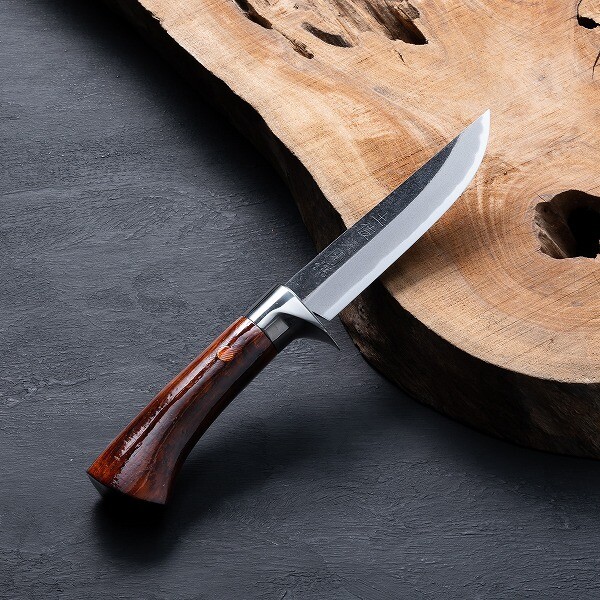 "AZUMASYUSAKU" Japanese 'Kurouchi' Aogami Steel Hunting Knife 120mm(4.7"), Japan