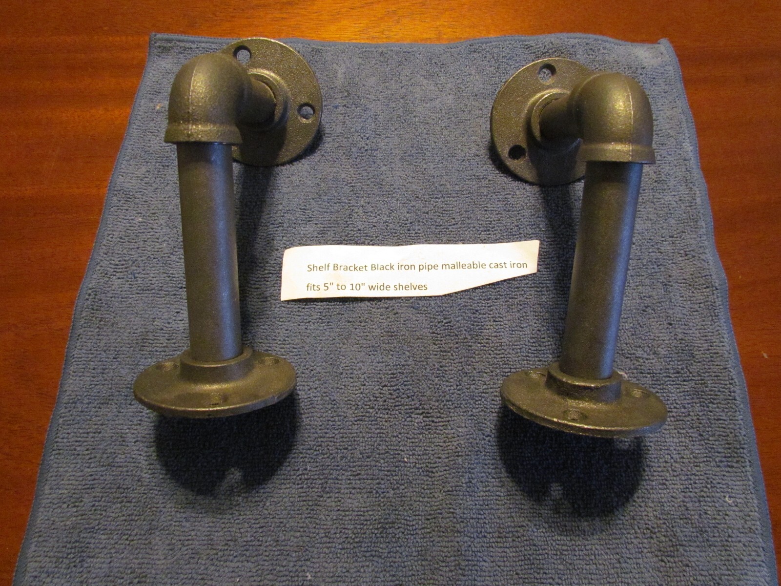 Black Iron Pipe Shelf Bracket set of 2