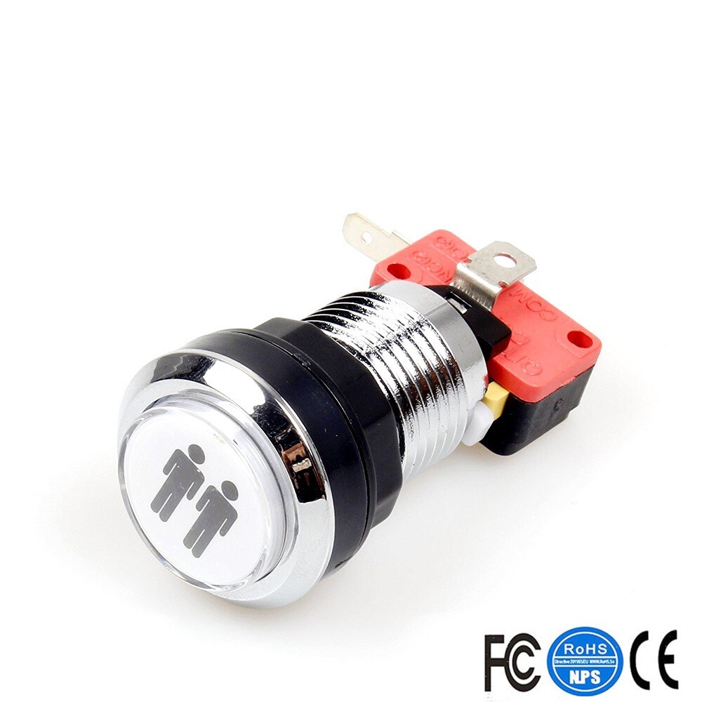 silver plated arcade button led illuminated push button start button coin button