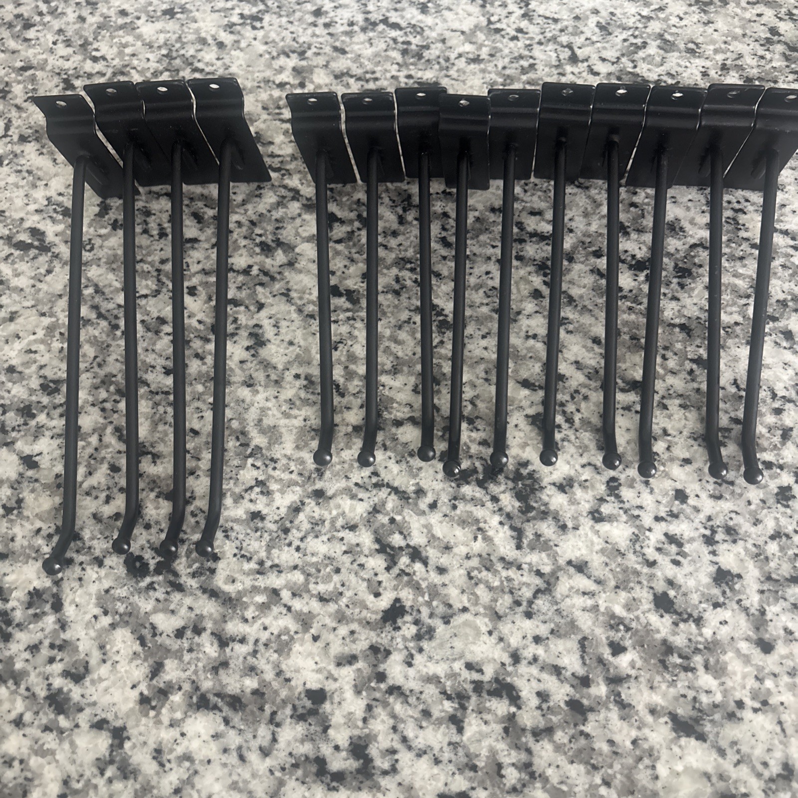 Slatwall Hooks 14 Pieces total 6 and 8 Inch Accessories slat wall shelf Black
