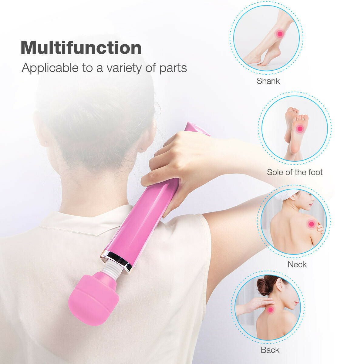 20 speed/10 vibration Handheld Vibrating Massager Wand Full Body Massage Stick