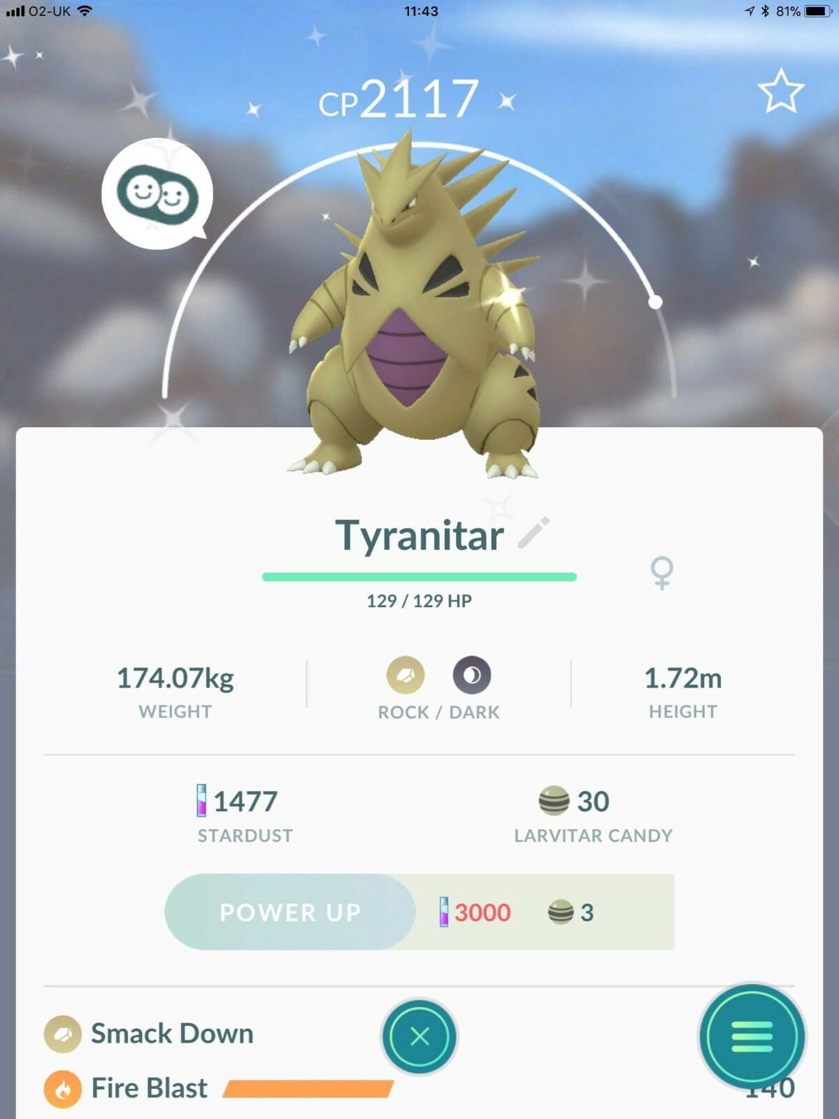 SHINY ✨ TYRANITAR!!! ✨ - PKMN GO!!! - NON REGISTERED!!!!
