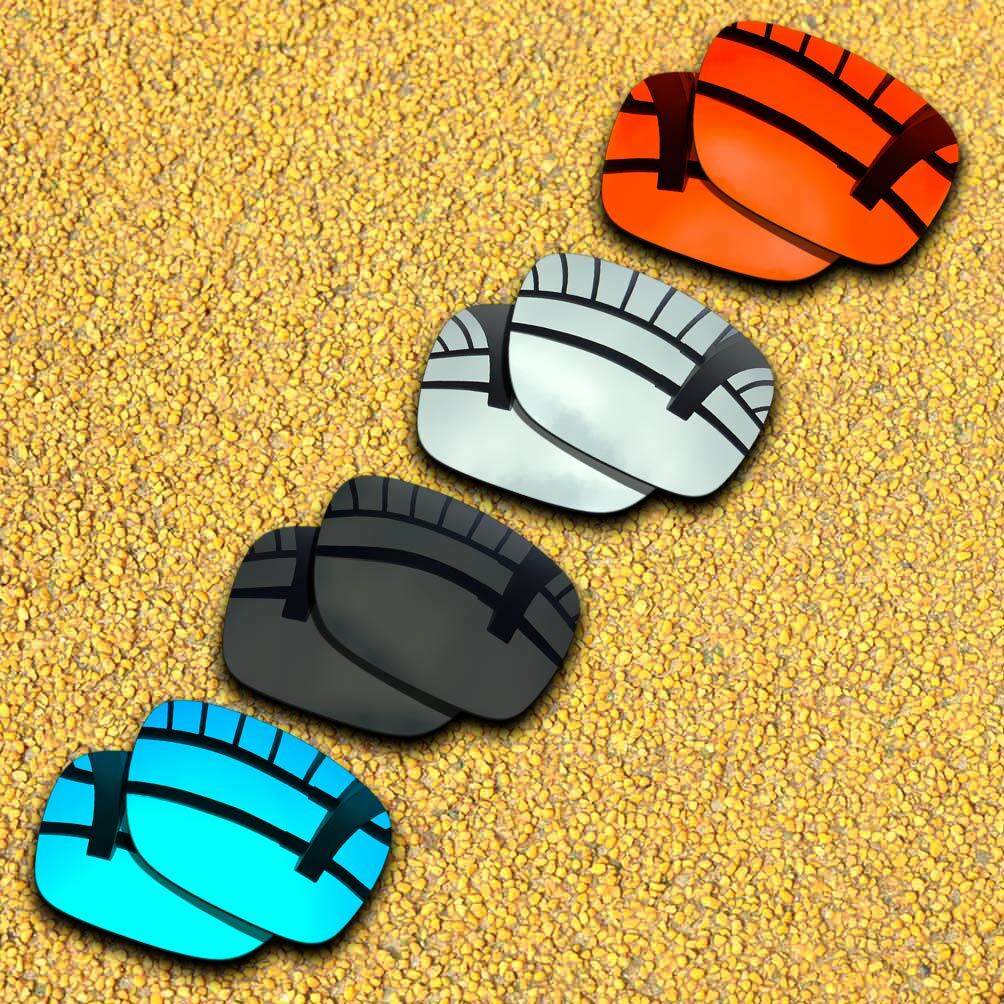 4 Pairs Lenses Replacement for-Oakley Ejector Polarized-Black&Silver&Blue&Red