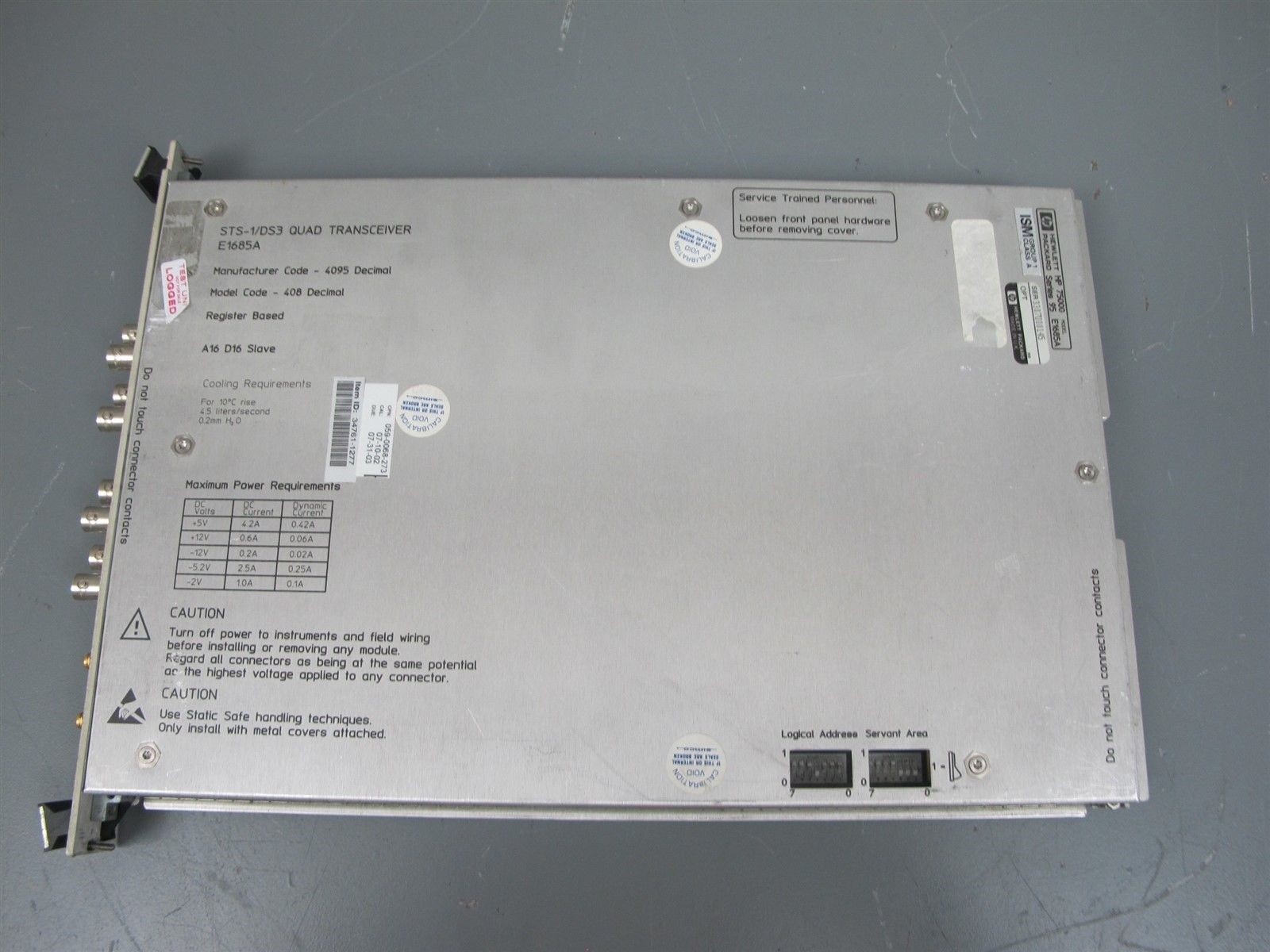 Hewlett Packard HP E1685A STS-1/DS3 Quad Transceiver VXI Module