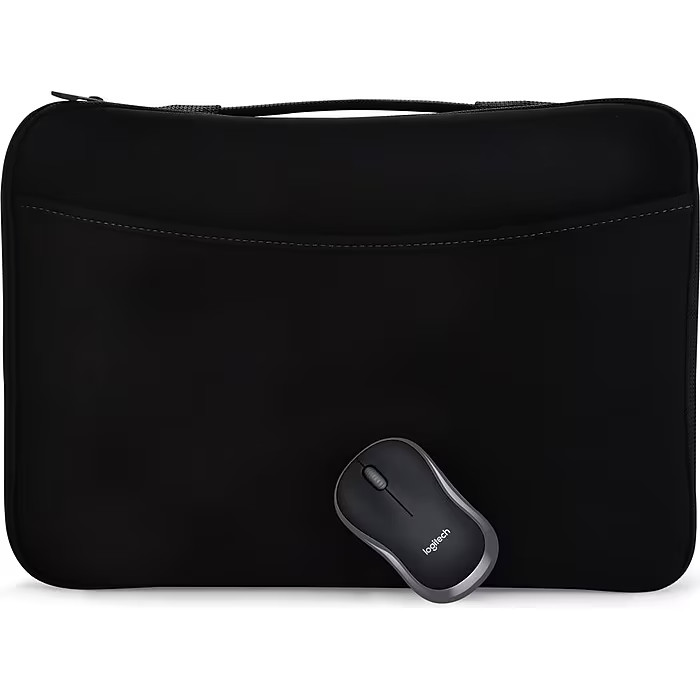 Logitech 16" Laptop Sleeve & M185 Wireless Mouse Bundle Black 910-004806