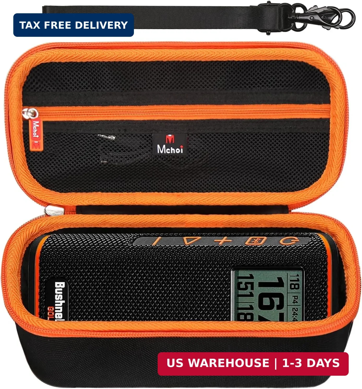 Mchoi Hard Case Suitable for Bushnell Wingman View Golf GPS Speaker, Waterproof