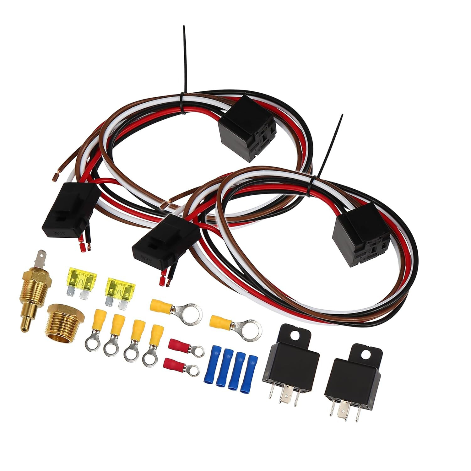 12V 40 Amp Dual Electric Fan Relay Kit Radiator Electric Fan Thermostat Kit