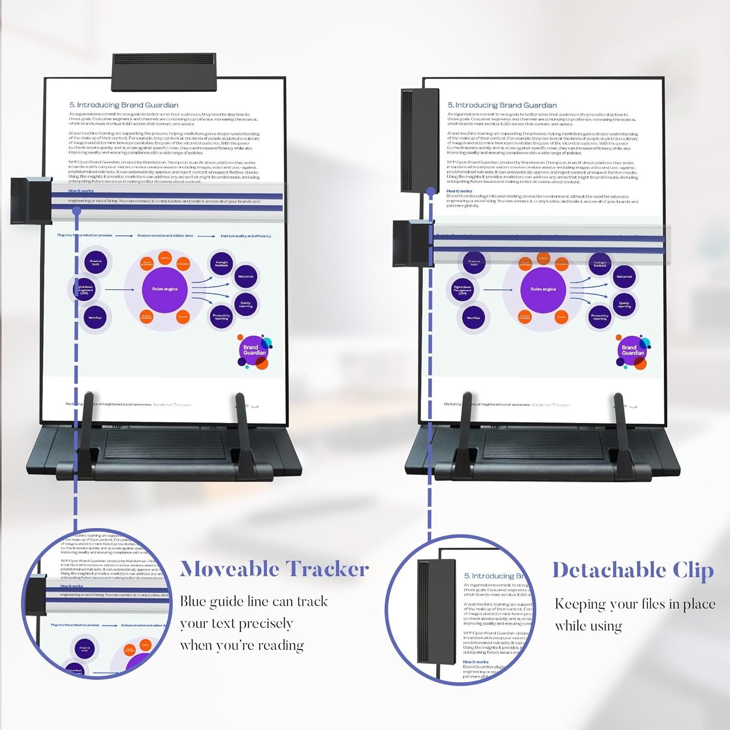 Desktop Document Holder, Black Paper Holder Stand for Desk, JZ9570,