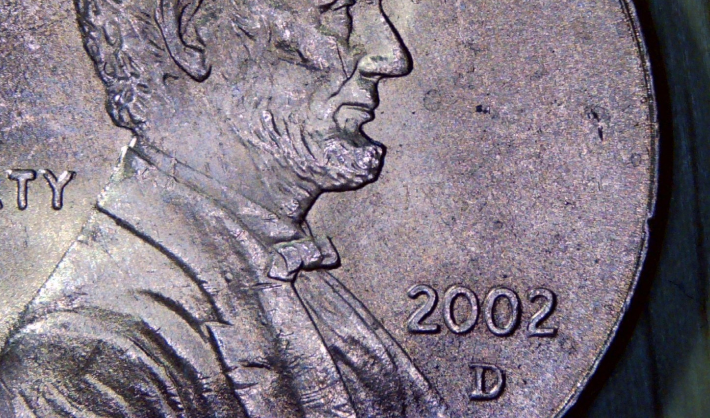 2002 D-rd- Lincoln Penny-unc. cut in face
