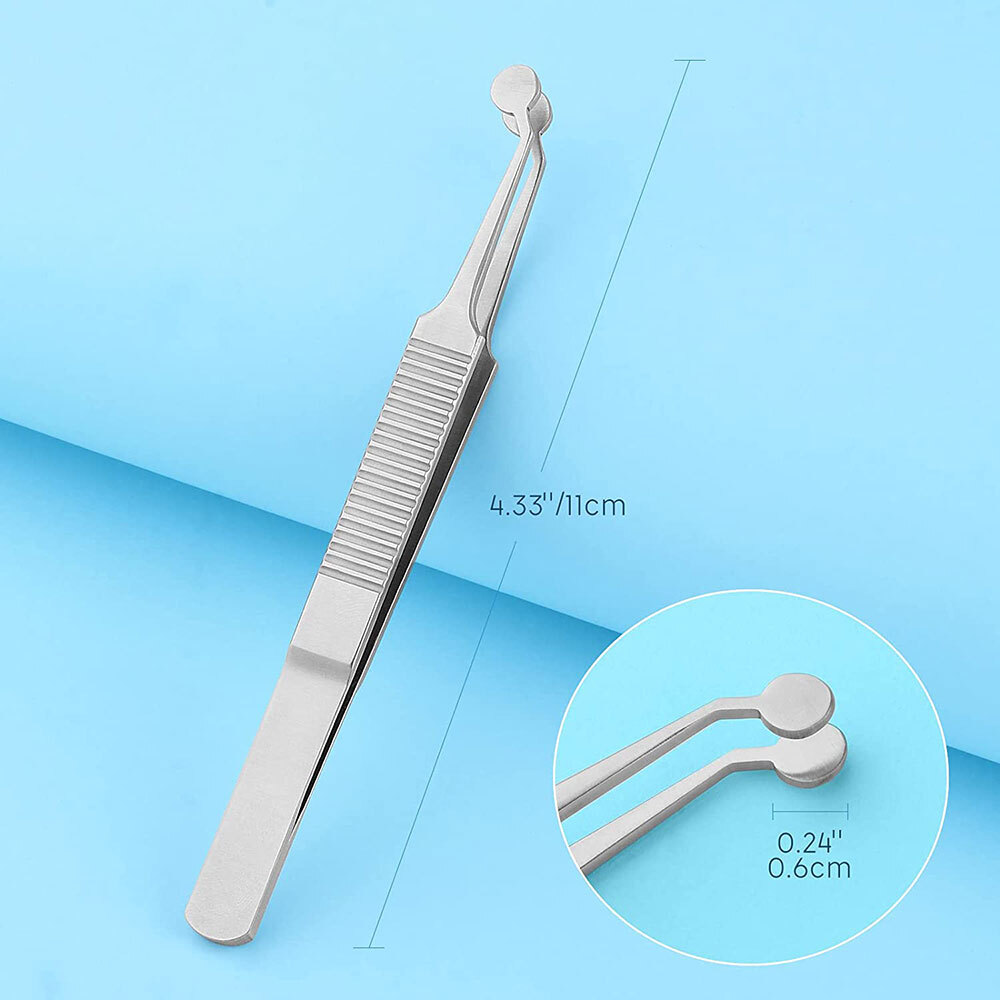 Stainless Steel Meibomian Gland Expressor Forceps Tweezers, Safe USA NEW