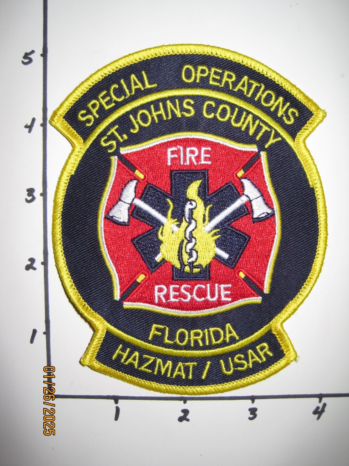 FL - St. Johns County Fire Dept Special Operations HAZMAT USAR patch Florida V1