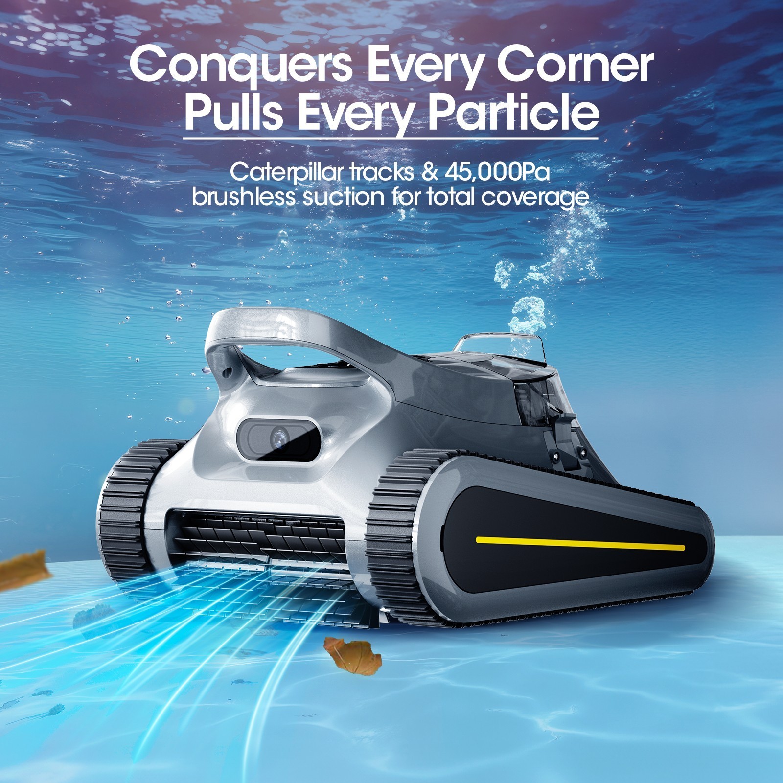 Seauto Cordless Robotic Pool Cleaner Wall Climbing 3 Modes Automatic App Support