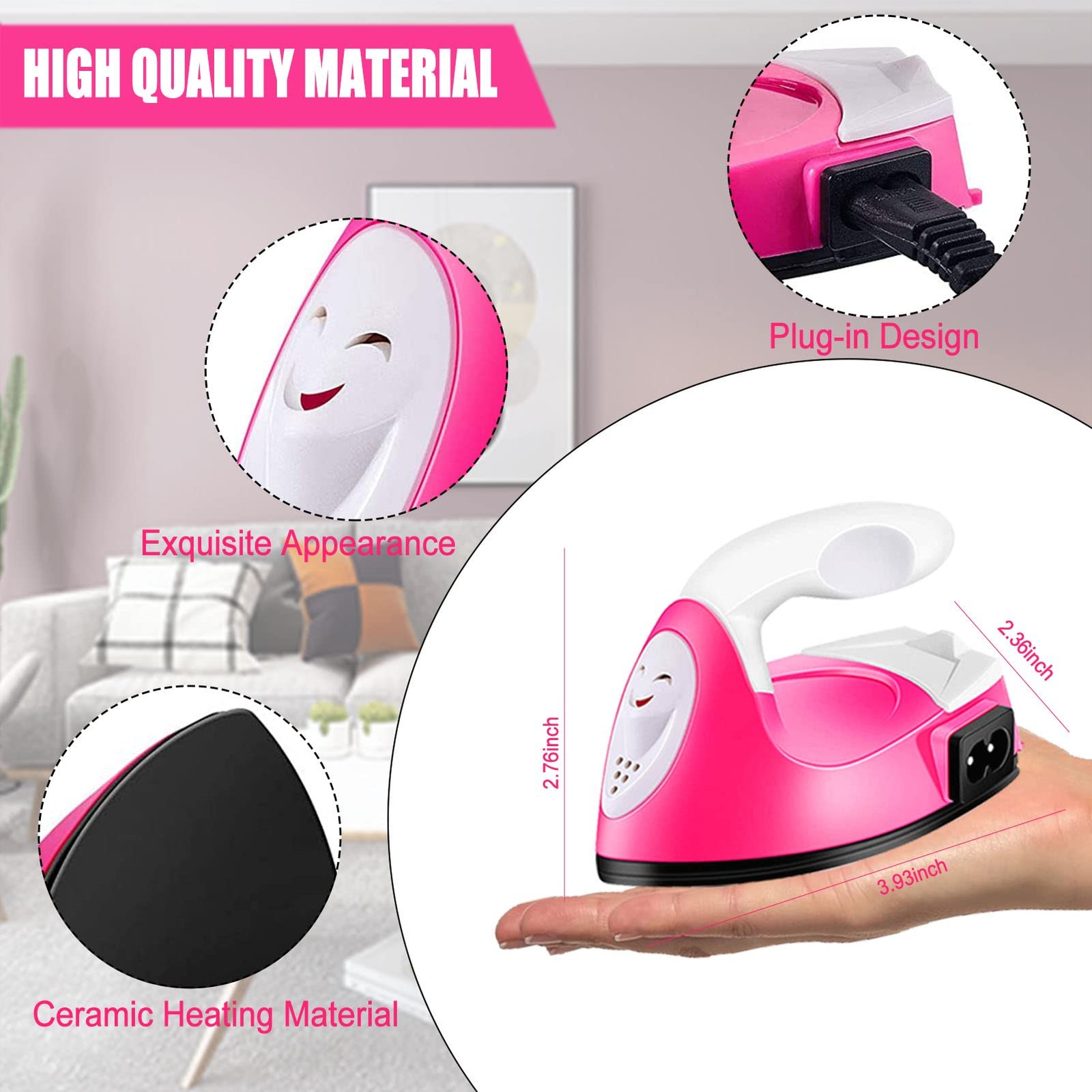 Mini Heat Press Small Iron Portable Heat Press Machine Mini Craft Iron with Char