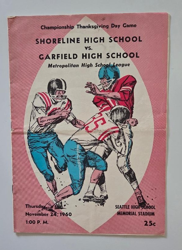 1960 Seattle Metro League High School Football Program Shoreline vs Garfield