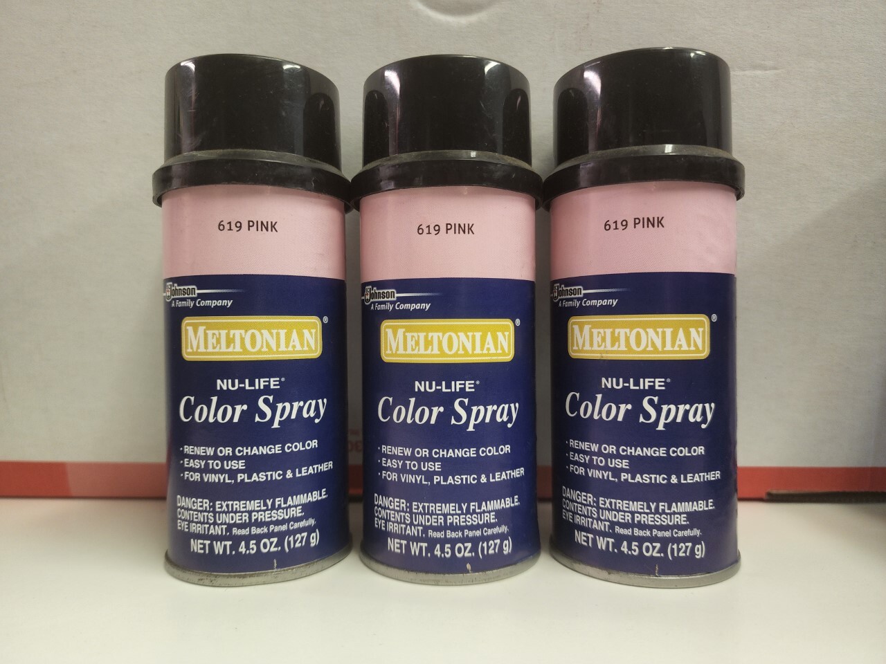 3 New Meltonian Pink Nu-Life Color Spray 4.5 Ounces Vinyl Plastic Leather