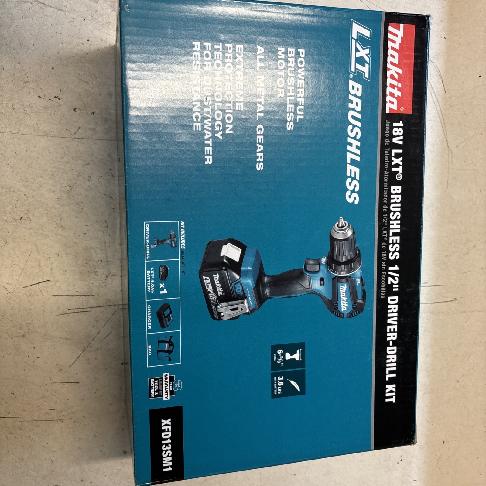 Makita XFD13SM1 18V LXT Brushless 1/2” Driver-Drill Kit W/ 4.0Ah Battery.S 8179