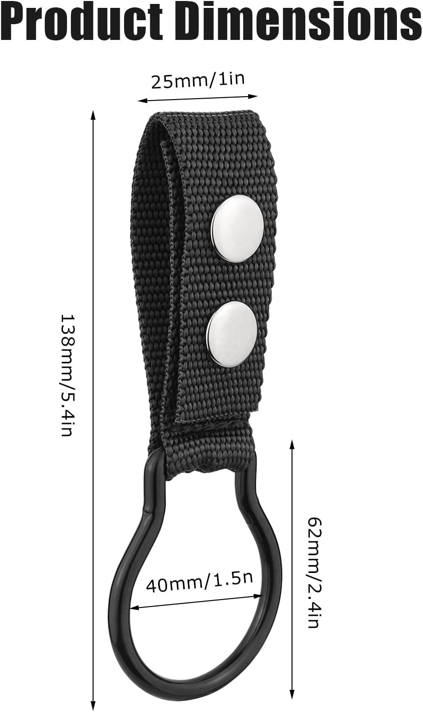 Portable D/C Cell Flashlight Ring Holder with Durable Clip for Duty Belts