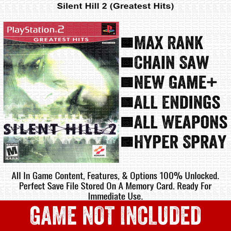 Silent Hill 2 Greatest Hits 100% All Items PS2 Memory Card CHEATS